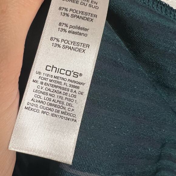 Chico’s Velvet Stripe Tie-Dye Blue Open Front Cardigan Sweater Size US 8 - Picture 8 of 8